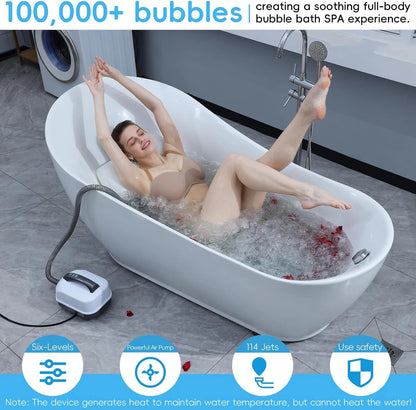 Bubble Bath Massage Pad Portable Bathtub Small Bubble Bath Machine With Anti Slip Pad Inflatable Pillow And Remote Control