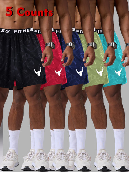 5Pcs Quick-Dry & Breathable Athletic Shorts