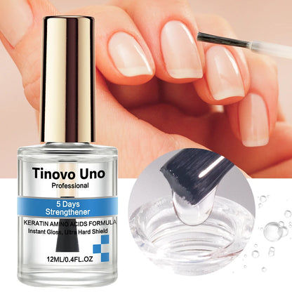 Tinovo Uno 5 Days Nail Strengthener Keratin Bio Formula Nail Care Products Lacquer Top Coat Natural Dry Enamel Repair Manicure