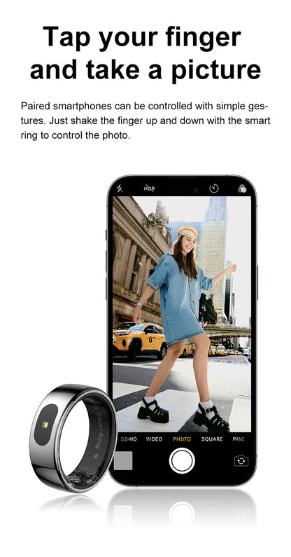 Smart Ring 2025 New Smartring Health Monitoring Sleep Tracker Step Calorie Counter Multi-Sport Mode Couple Rings Best Gift