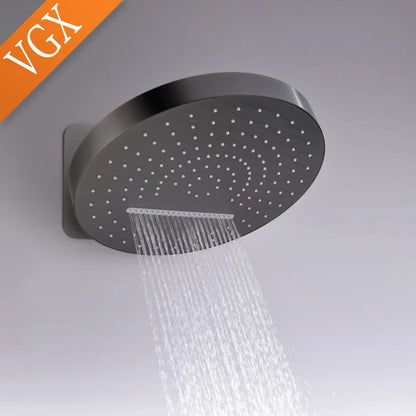 VGX Digital Shower System Concealed Shower Set Bathroom Temperature Display Shower System Rainlfall Bathroom Showers Brass Black