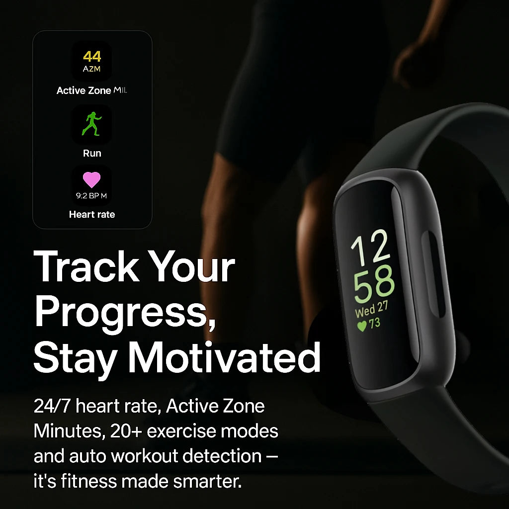 Fitbit Inspire 3 intelligent fitness tracker color touch screen heart rate monitor sleep pressure tracking sports wristband