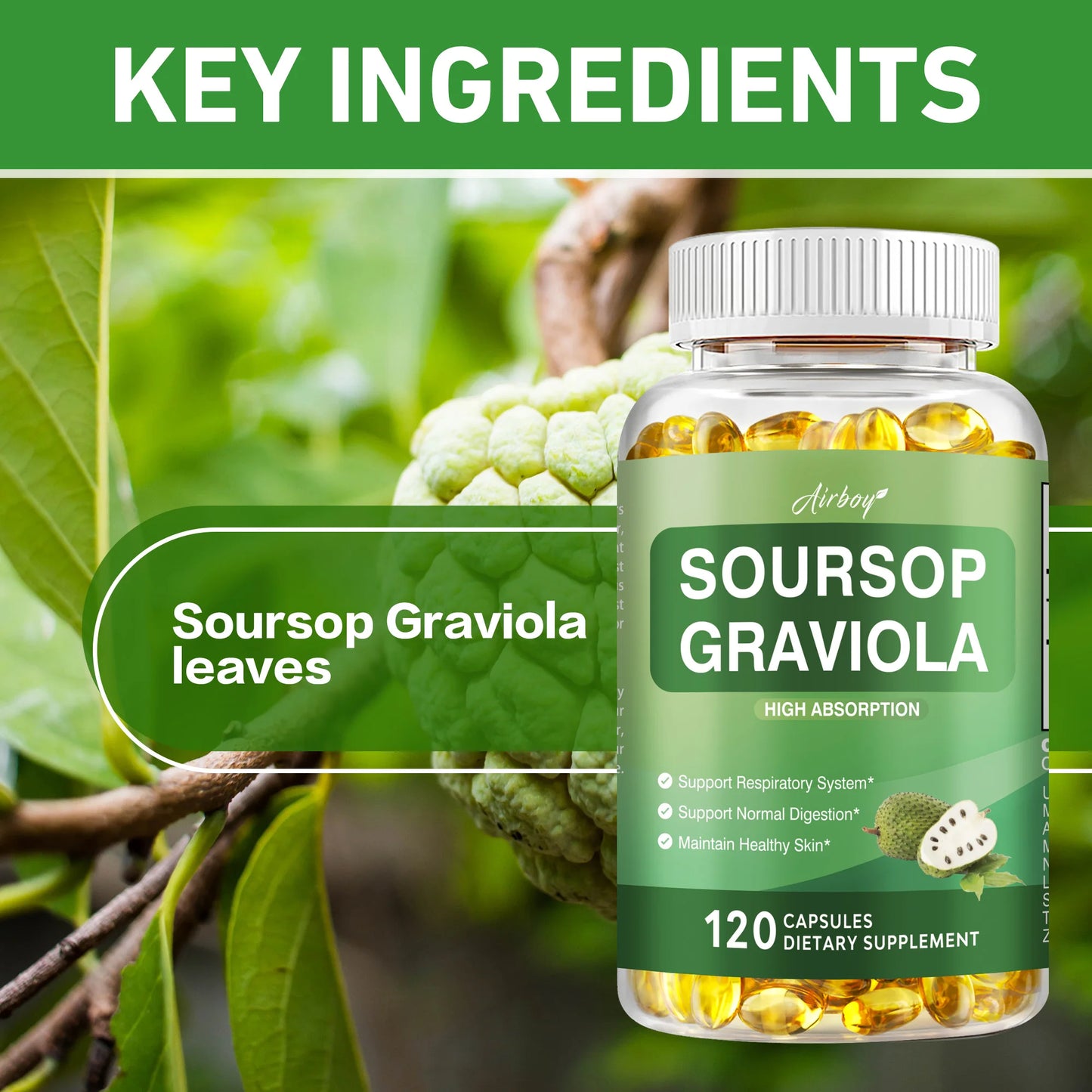 Soursop Graviola - 120 Capsules