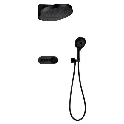 VGX Digital Shower System Concealed Shower Set Bathroom Temperature Display Shower System Rainlfall Bathroom Showers Brass Black