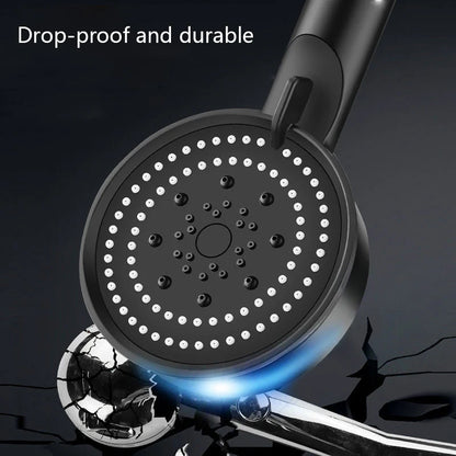 High Pressure Shower Head 5 Modes Adjustable Showerheads with Hose Water Saving One-Key Stop Spray Nozzle Bathroom Accessories
