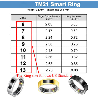Smart Ring with Vibration Reminder, Call & Message Notification Ring, Silent Alerts, Health Tracking, Stress & Heart Rate