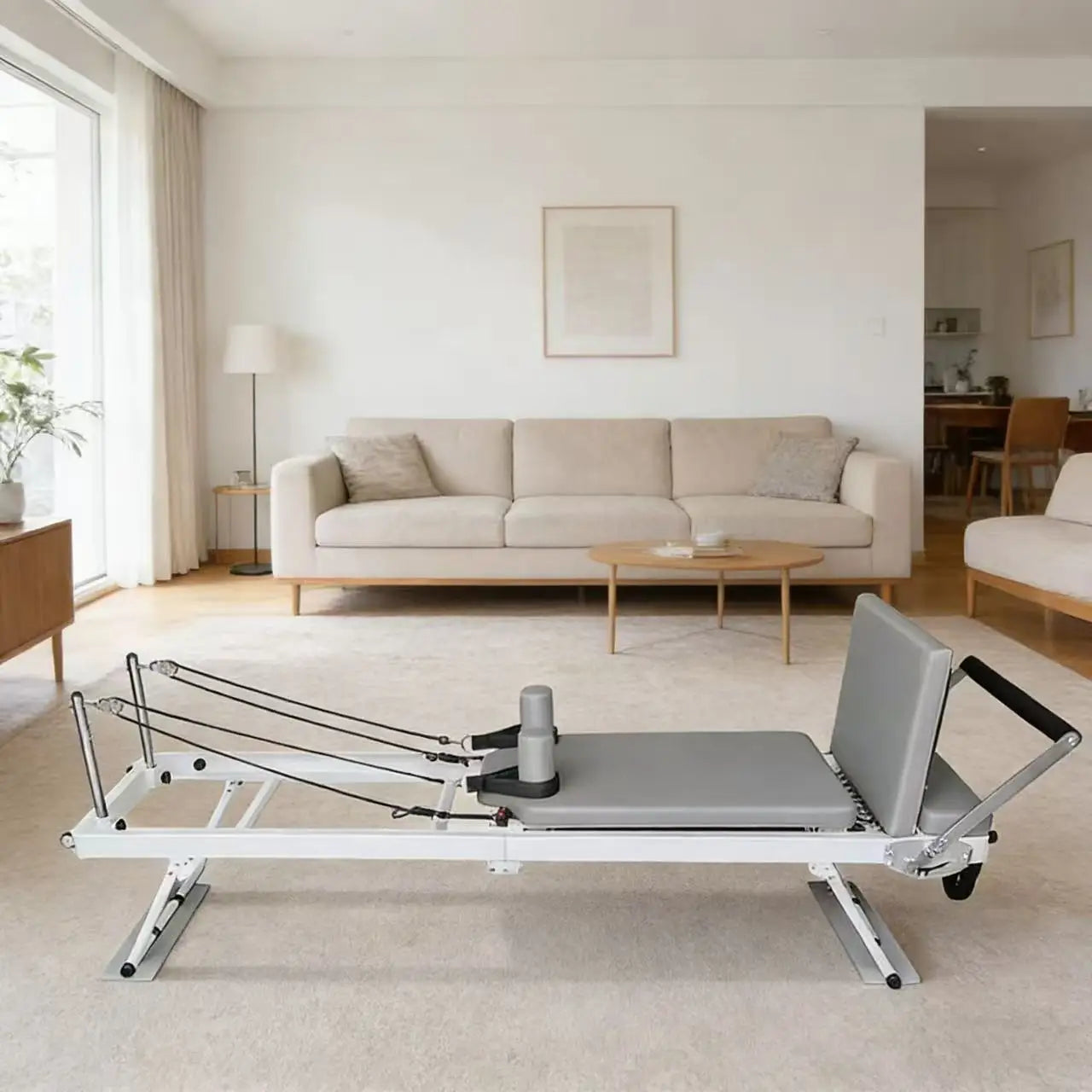 Large Folding Pilates Reformer Equipment Core Yoga Bed Home Fitness Weight Loss Steel ABS Steels Material Pilates Machine