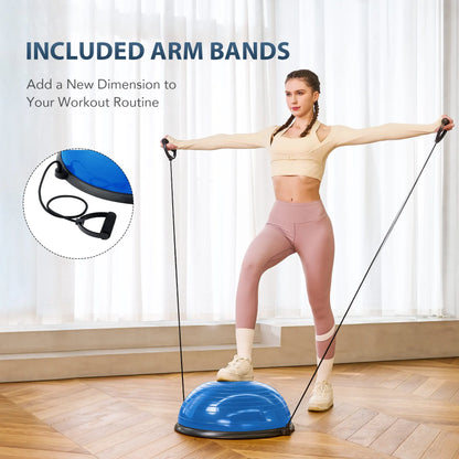 Half Ball Balance Trainer with with Resistance Bands and Foot Pump