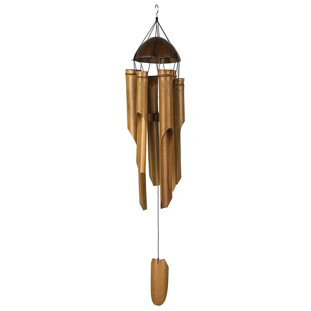 Bamboo Wind Chimes Bell Tube Wood Handmade Indoor Outdoor Wall Hanging Windchime Decor Crafts Ornaments For Garden Home