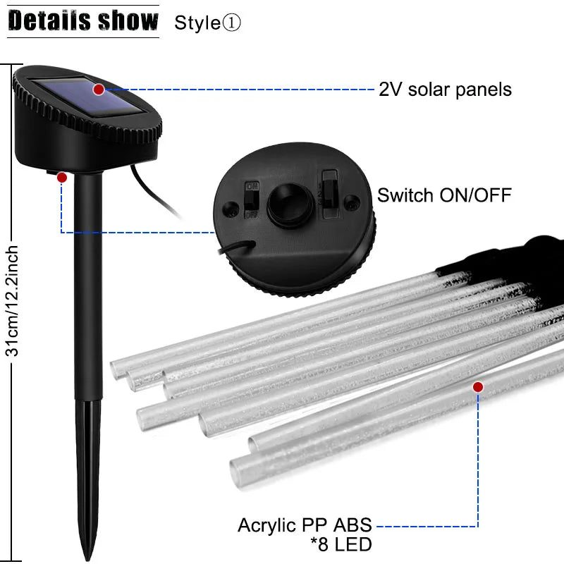 Solar Garden Lights Outdoor Decorative Solar Pathway Lights Landscape Lighting Waterproof Yard Lights for Walkway Driveway Lawn