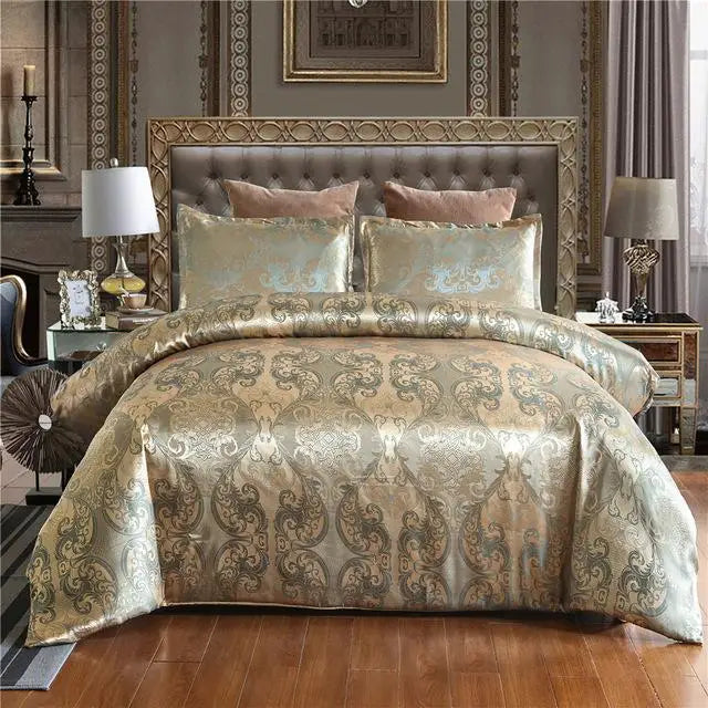 50  Bedding Set Queen King Size Duvet Cover Silky Bed Linens Quilt High Quality Luxury Gold Colour 2/3pcs Comforter
