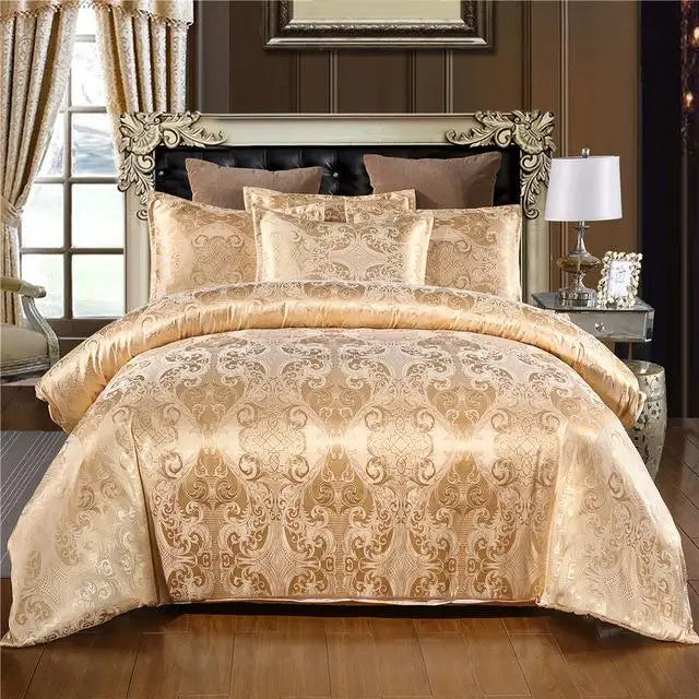 50  Bedding Set Queen King Size Duvet Cover Silky Bed Linens Quilt High Quality Luxury Gold Colour 2/3pcs Comforter