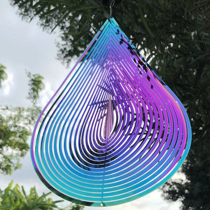Wind Chimes Hanging Decorations Pendants For The House Rotating Windchimes Outdoor Garden Home Decor Metal Drip Wind Spinner