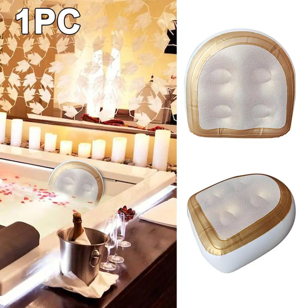 Spa Cushion Bath Pillows Spa Bathtub Cushion with Mesh Cover Suction Cups Inflatable Booster Seat for Spa and Hot Tub