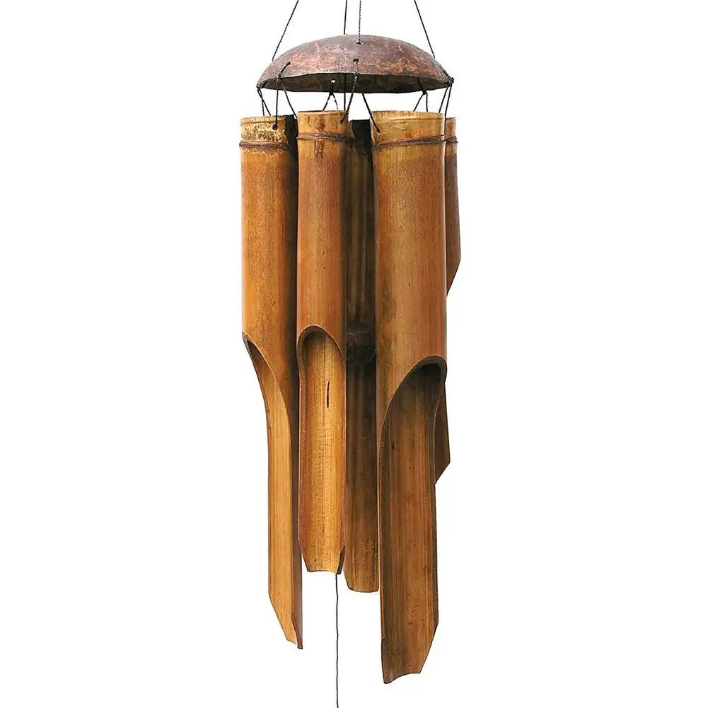 Bamboo Wind Chimes Bell Tube Wood Handmade Indoor Outdoor Wall Hanging Windchime Decor Crafts Ornaments For Garden Home