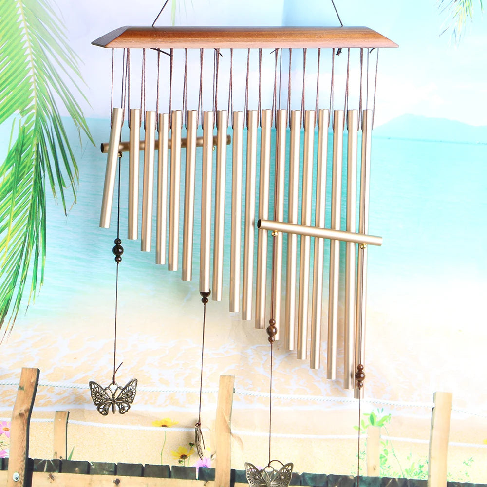 Wind Chimes Outdoor Sympathy Wind Chime with 20 Aluminum Tubes 30" Wooden Wind Bell Decor for Garden and Patio