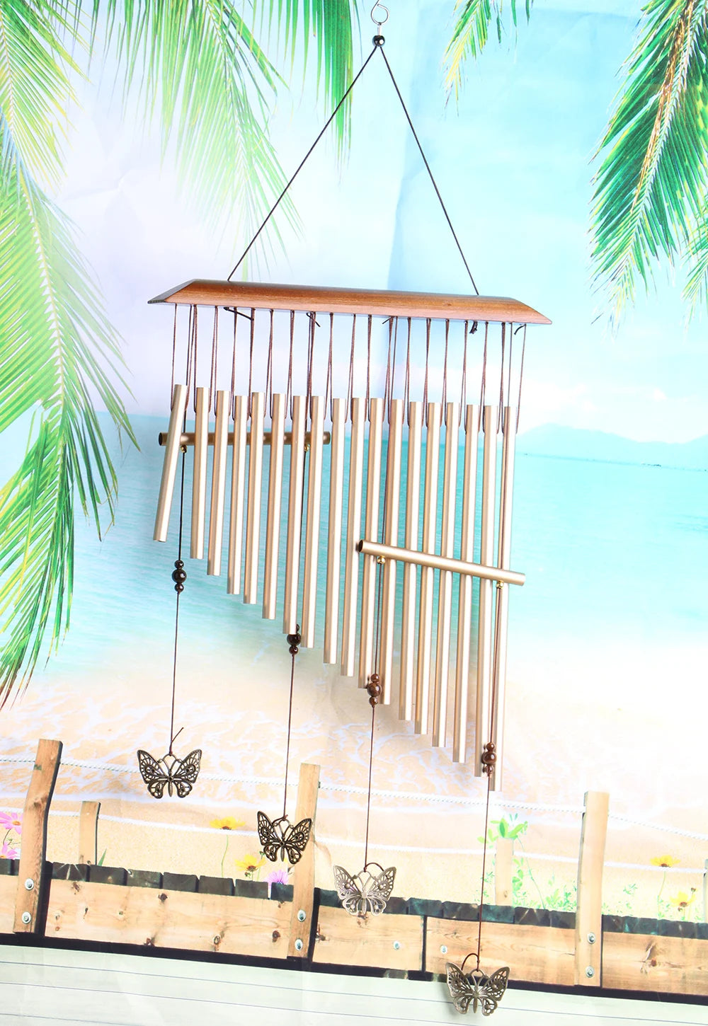 Wind Chimes Outdoor Sympathy Wind Chime with 20 Aluminum Tubes 30" Wooden Wind Bell Decor for Garden and Patio