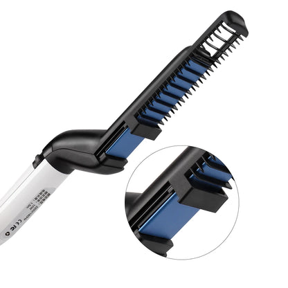 Beard Straightener For Men Heating Comb Hair Straightener Quick  Beard Comb Straight Curling Electric Hot Beard Styling Brush