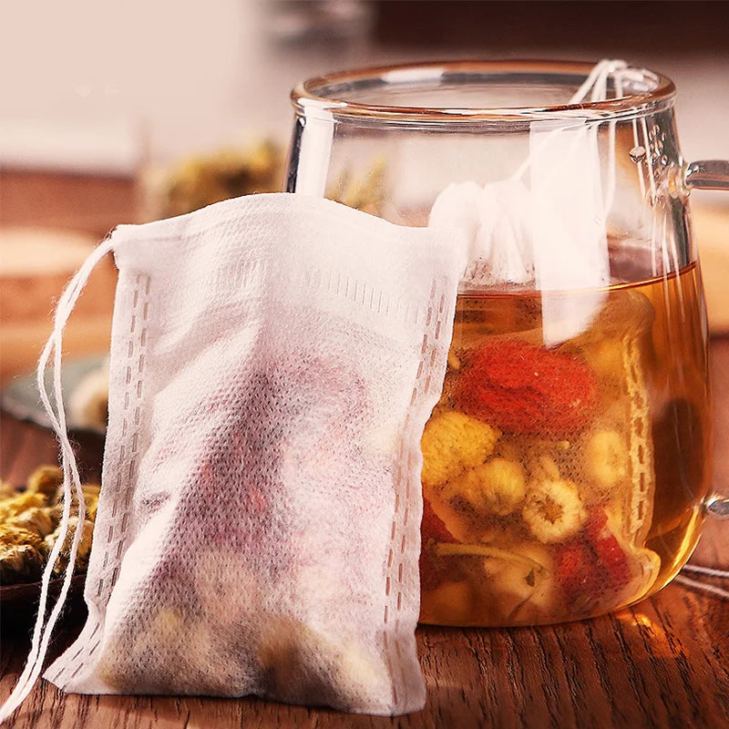 Teabags 5.5 x 7CM Food Grade  Empty Scented Tea Bags Infuser With String Heal Seal Filter Paper For Herb Loose Tea