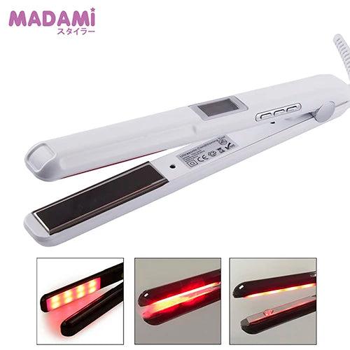 Hair Straightener Infrared and Ultrasonic Profession Cold Hair Care Iron Treatment for Frizzy Dry Recovers Damage Flat Irons
