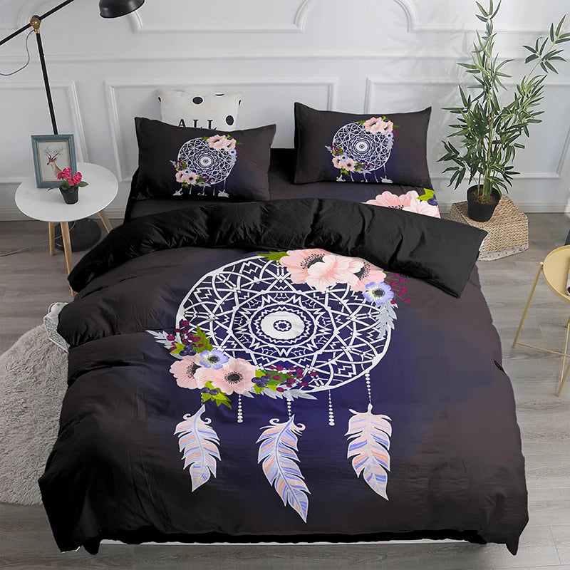Dream Catcher Bedding Set Elegant Bohemian Duvet Cover Queen 220x240 Ethnic Quilt Cover Single Double King Comforter Bed Cover