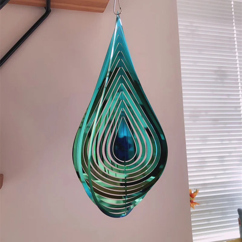 Wind Chimes Hanging Decorations Pendants For The House Rotating Windchimes Outdoor Garden Home Decor Metal Drip Wind Spinner