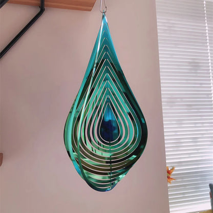 Wind Chimes Hanging Decorations Pendants For The House Rotating Windchimes Outdoor Garden Home Decor Metal Drip Wind Spinner