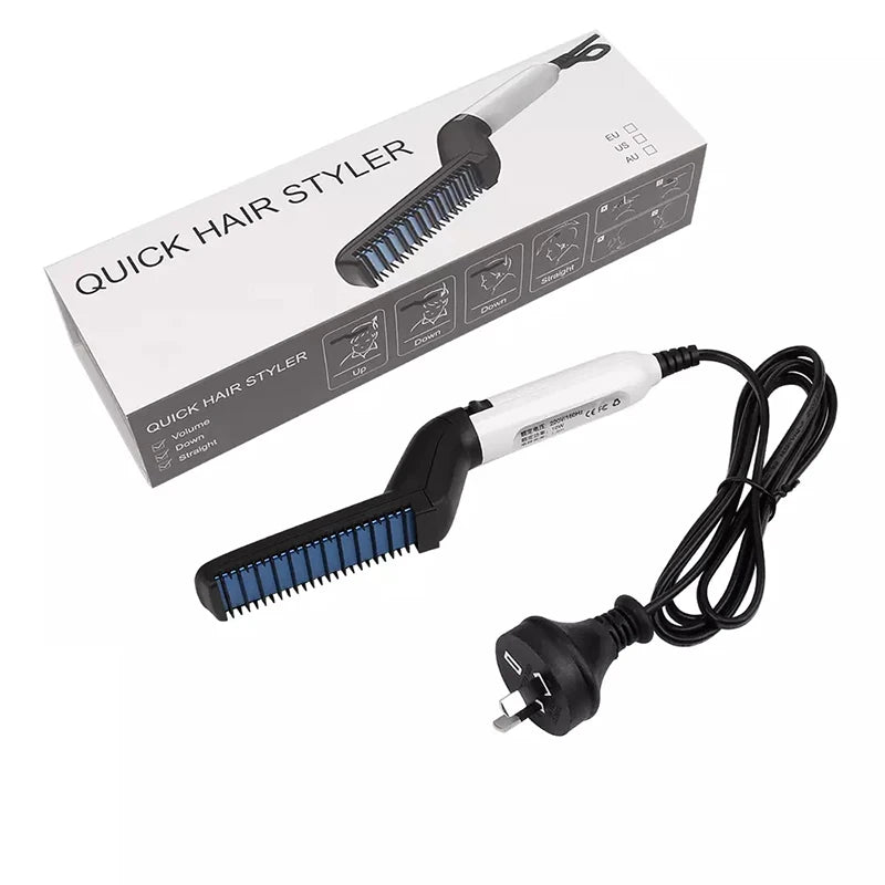 Beard Straightener For Men Heating Comb Hair Straightener Quick  Beard Comb Straight Curling Electric Hot Beard Styling Brush