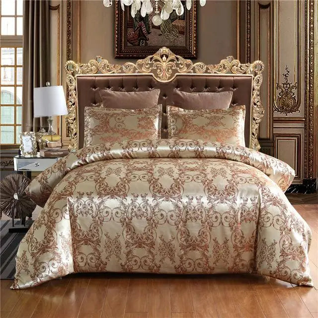 50  Bedding Set Queen King Size Duvet Cover Silky Bed Linens Quilt High Quality Luxury Gold Colour 2/3pcs Comforter