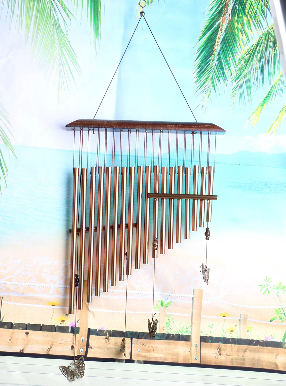 Wind Chimes Outdoor Sympathy Wind Chime with 20 Aluminum Tubes 30" Wooden Wind Bell Decor for Garden and Patio