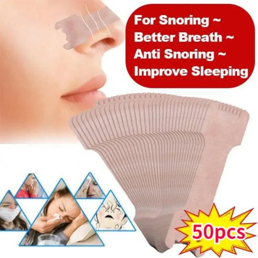 Sleep Aid Nasal Strips - Stop Snoring Nose Patch for Better Breathing Clear Adhesive Comfortable Sleep Aid Health Care Product