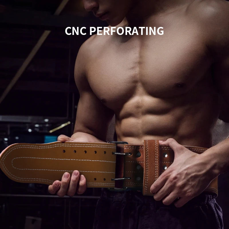 Powerlifting Fitness Belt Squat Deadlift Men's Weightlifting Sports Waist Protection Weight Training Protective Equipment Cowhid
