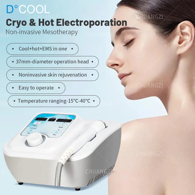 DCOOL Semiconductor 3In1  Machine Cold And Hot Therapy Painless Introduction Ant-wrinkle Anti Puffiness Cryo Electroporation