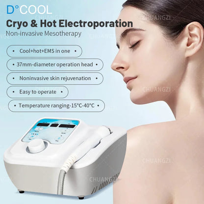 DCOOL Semiconductor 3In1  Machine Cold And Hot Therapy Painless Introduction Ant-wrinkle Anti Puffiness Cryo Electroporation