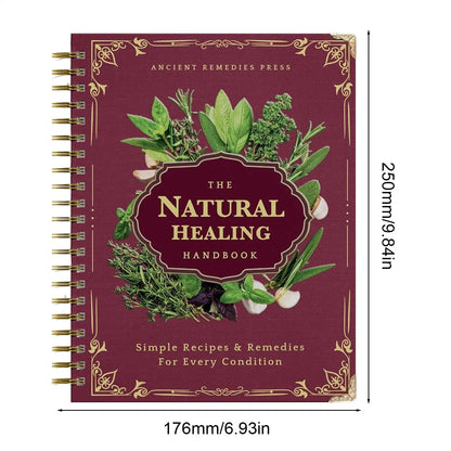 Natural Healing Guide Spiral Bound Herbal Book with Step-by-Step Recipes for Heart Health Blood Pressure and Focus Enhancement