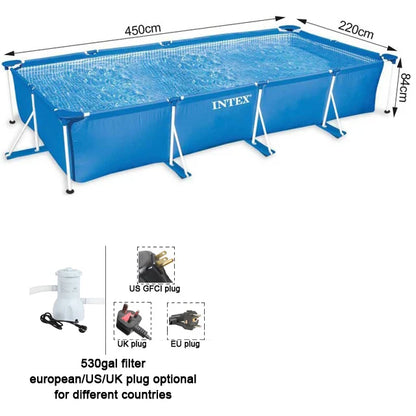 220cm 450cm  full set metal frame steel rectangular square swimming Pool Pipe Rack Pond Large Bracket above ground filter summer