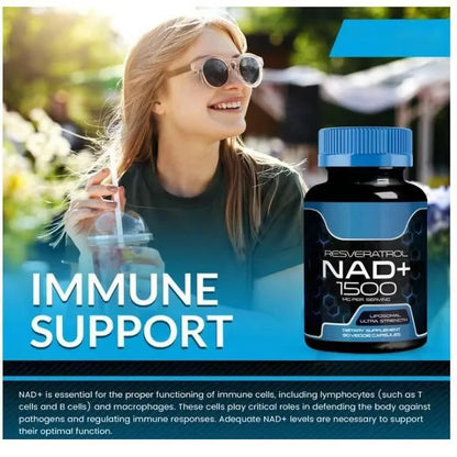 NAD Liposomal Supplement with Resveratrol Supports Healthy Metabolism Enhanced Energy & Cellular Support