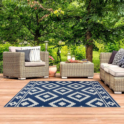 VIKAMA Outdoor Rugs for Garden Patio Waterproof Indoor Outdoor Area Carpet Mat for Camper Balcony Backyard Deck Home Decoration