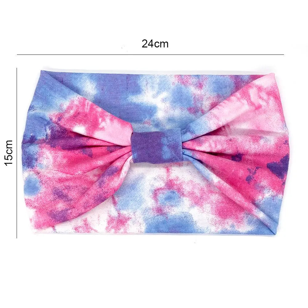 Hair Scarfs Boho for Women Girls Criss Cross Yoga Twist Headbands Sport Head Wraps Tie Dye Turban Wide Knotted Headbands