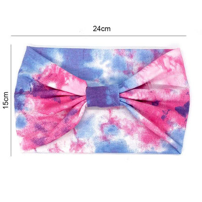 Hair Scarfs Boho for Women Girls Criss Cross Yoga Twist Headbands Sport Head Wraps Tie Dye Turban Wide Knotted Headbands