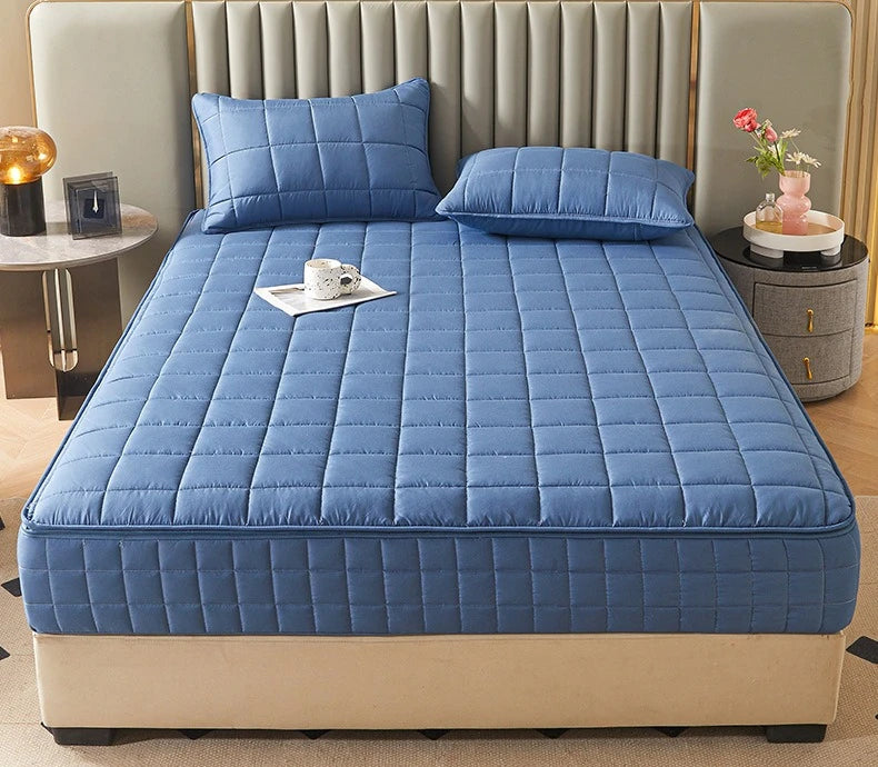SRETNO 2026 New Upgrade 6-sided Fully Wrapped Fitted Sheet Polyester Cotton Brushed Mattress Protective Cover Zipper Disassembly