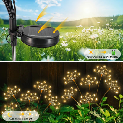 Solar Garden Lights Waterproof Solar Swaying Fairy Light Outdoor Waterproof Lamp for Yard Patio Walkway Wedding Christmas Decor