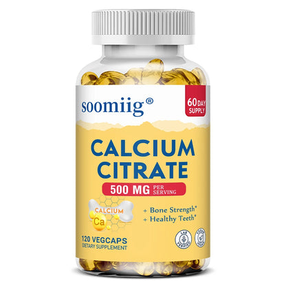 Calcium Citrate Supplement, Supports Bone Strength and Healthy Teeth, Easily Digested and Absorbed, 120 Vegetarian Capsules