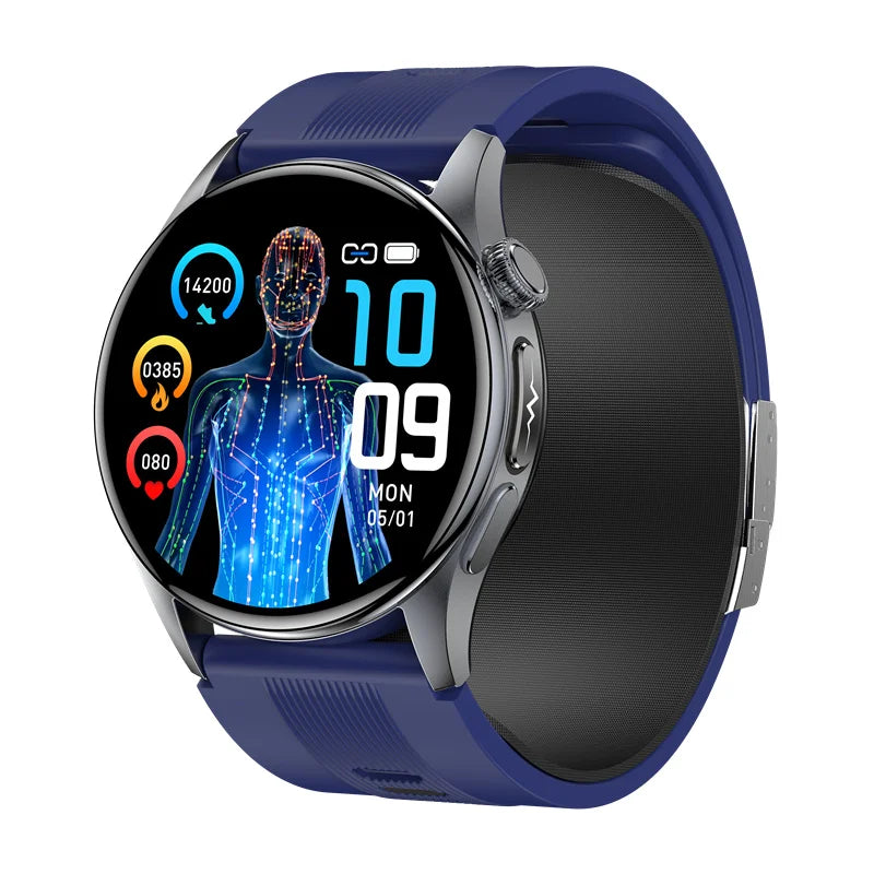 New Smart Watch High precision air pump1.56‘’ AMOLED Display ECG Comprehensive Sleep Monitoring Health BT Talk NFC Airbag Stra