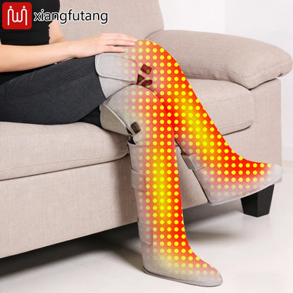 Red Light Therapy Heating Leg  Foot Wrap Electric Heating Knee Brace Relieve Cold Leg Arthritis Pain with 3-Zone Heat Warm