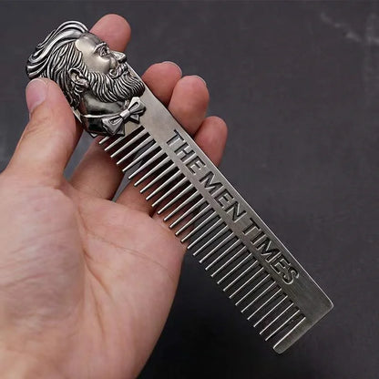 5Pcs Men Beard Care Set Beard Mustache Pocket Hair Comb Men Alloy Hair Skull Brush Mustache Beard Styling Tool for Home Salon