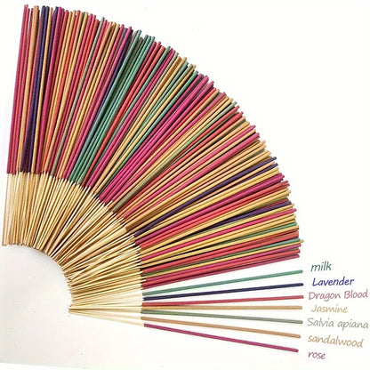 Mixed Aromatherapy Wooden Sticks - Lavender, Sage, Roses, Sakura, Lemongrass, Jasmine, Coconut, Lemongrass, Mint, Eucalyptus, Sandalwood, Blackberry, Etc. - Expanded Size, Wholesale Bulk, Suitable for Home and Outdoor Use, Ho