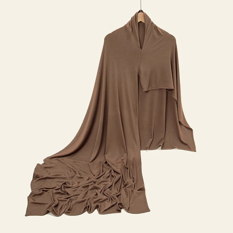 Fashion Modal Jersey Hijab Instant Scarf Muslim Woman Bonnet Hijab Shawl Lady Soft Long Wraps Church Prayer Turban Headband