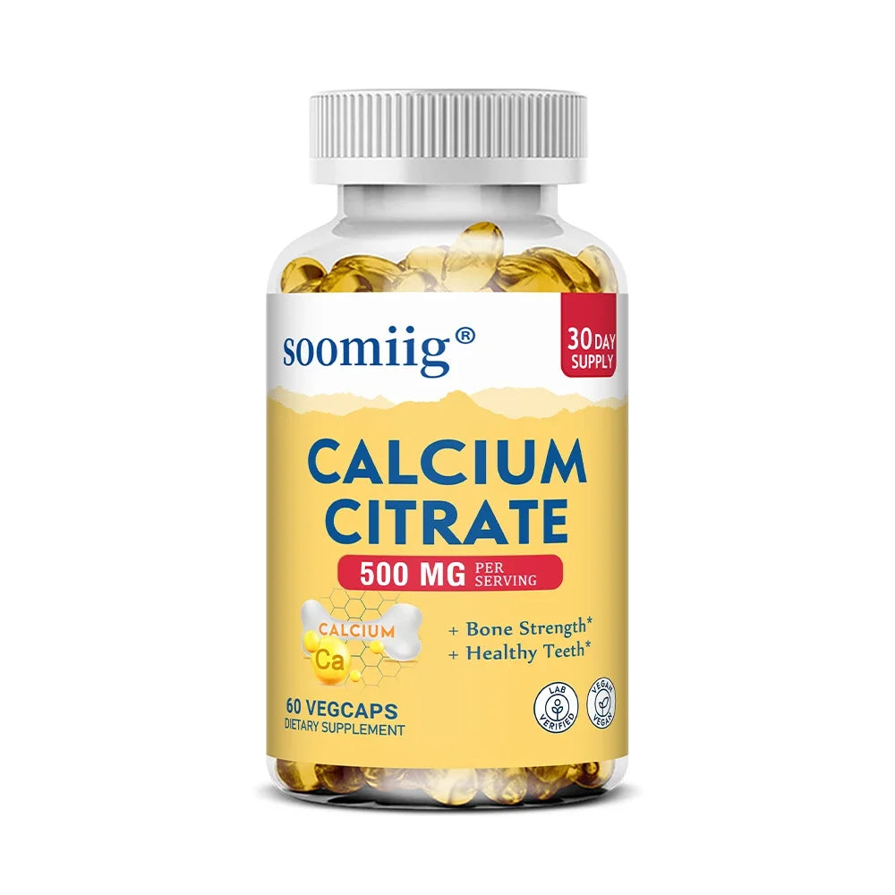 Calcium Citrate Supplement, Supports Bone Strength and Healthy Teeth, Easily Digested and Absorbed, 120 Vegetarian Capsules