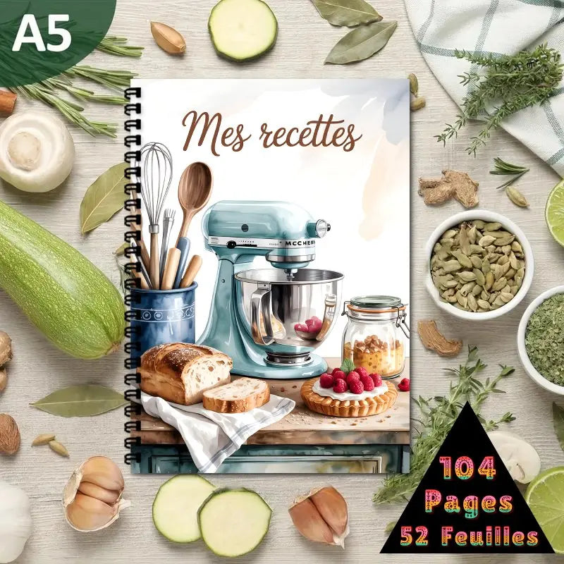 French recipe book, personal recipe book， Home cooking, food diary, illustrated diary, high-end kitchen supplies, holiday gifts